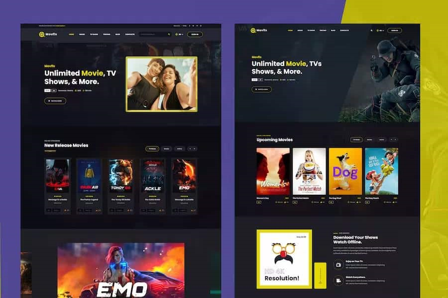 MOVFLX – VIDEO PRODUCTION AND MOVIE HTML5 TEMPLATE